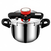 Rotary Knob Control Stainless Steel Pressure Cooker Burst-resistantProof Design Manual Pressure Cooker Long-Lasting Cookware Safety Valve