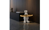 Matte White Arctic Bear Figurine Tray Small Item Holder Bear Figurine Tray Decorative