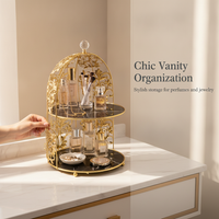 Middle Eastern Style Iron Art Birdcage Multi-layer Cake Display Stand Vanity Cosmetic Organizer