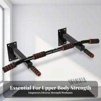 Black Finish Pull-up Bar with Foam Grips Comfortable Padding Fitness Gear
