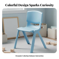 Rounded Corner Design Plastic Kids Table and Chair Set Easy to Clean children's Study Desk and Chair Set Polished Burr-Smooth Surface Kindergarten Study Table Anti-Slip Feet for Preschoolers, Toddlers, Teachers, Playroom, Daycare Center, Classroom