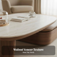 Extendable Coffee Table Minimalist aesthetic Extendable dual-level Table Space-Saving Living Room Furniture for Homeowners, Small Spaces, Entertaining, Home
