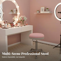 360-Degree Swivel Adjustable Wheeled Stool Effortless Rolling Wheels Adjustable Five-Wheel Stool Floor-Friendly Casters Seating Furniture Padded Cushion for Hairstylists, Professionals, Beauty Salon, Barbershop, Studio Parlor