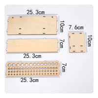 67 Holes Paint Brush Rack Detachable Wooden Brush Stand DIY Paintbrush Stand Natural Wood Finish for Painting Workshop