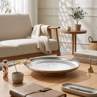 Fruit Tray with Base Silver and Gold Serving Platter Polished for Hosts