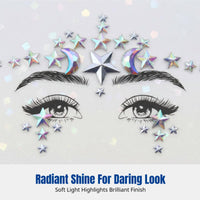 Geometric Sparkle Gel Face Sticker, Brow Crystal, Event Makeup Decoration, Shiny Crystal, Random Pattern