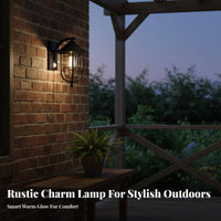 Waterproof Motion Sensor Wall Light Retro Design Motion Sensor Porch Light Weather Resistant Vintage Wall Lantern Energy-Saving for Homeowners, Property Owners, DIY Enthusiasts, Courtyard, Balcony, Front Door, Entryway
