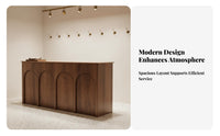 Retail Store Counter Vintage Design Boutique Reception Desk Sturdy Construction Reception Counter Table for Receptionists, Office Lobby