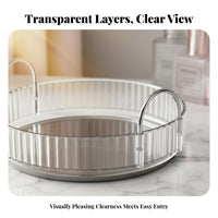 Multi-Tier rotating Organizer Large Capacity Tiered rotating Rack Elegant Design Raised Safety rim for Home Organizers, Bedroom