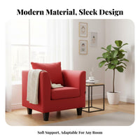 Space Saving Upholstered Club Chair Minimalist Design Sofa Soft Feel Upholstery Armchair Comfortable Cushioning for Apartment Dwellers, Homeowners, Business Owners, Small Areas, Internet Cafe, Living Room, Hotel Lobby