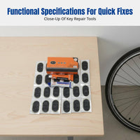 Tire Repair Patch Kit, Cold Patch Glue, Lever Bar, Abrasive Tool, Multi-Functional Set for Bike, Motorcycle, E-Bike