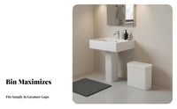 Narrow Space Trash Bin Space Saving Trash Can with Lid PP Material Narrow Waste Basket for Lavatory, Office, Bedroom