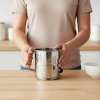 8 Measure Baking Sifter Rotating Agitator Hand Crank Flour Sifter Stainless Steel Flour Sieve Lightweight for Home Cooks
