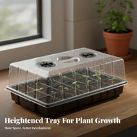 Transparent Lid 24 Cell Starter Tray Reusable Starter Tray with Dome Sturdy Mini Greenhouse Propagator Large Capacity Cells for Gardeners