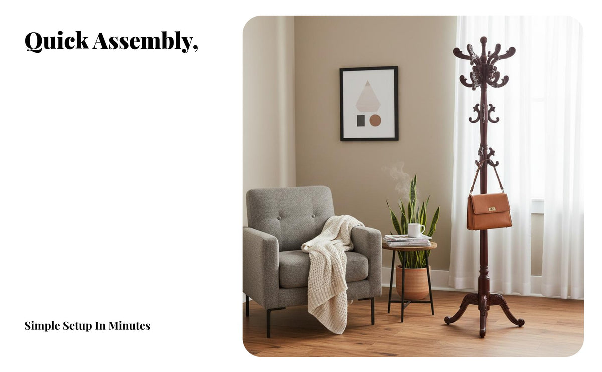 European Design Stand-Alonestanding Coat Rack Multiple Hooks Stand-Alonestanding Multi-Hook Coat Tree Sturdy and Stable Garment Holder Strong Load-Bearing for Apartment Dwellers, Homeowners, Office Workers, Bedroom, Living Room, Entryway, Hallway