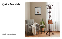 European Design Stand-Alonestanding Coat Rack Multiple Hooks Stand-Alonestanding Multi-Hook Coat Tree Sturdy and Stable Garment Holder Strong Load-Bearing for Apartment Dwellers, Homeowners, Office Workers, Bedroom, Living Room, Entryway, Hallway