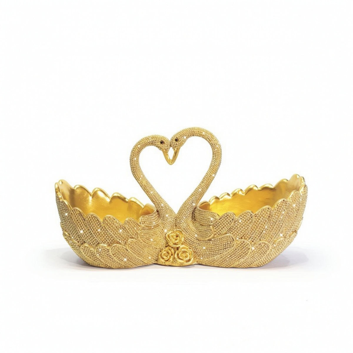 Swan Storage Ornament Romantic Swan Organizer Decor Exquisite Scalloped for Entryway, Dresser