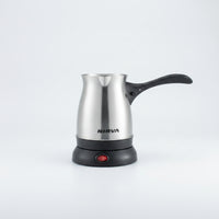 Stainless Steel Electric Coffee Pot Compact Electric Turkish Coffee Maker Portable Milk Heater Heat-Resistant for Students, Travelers, Small Kitchen, Office, Dorm Room