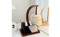 Hand-Finished Wooden Yarn Holder Polished Yarn Holder with Spindle Portable Craft Tool Compact for Crafters