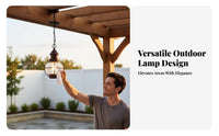 Weather Resistant Vintage Waterproof Hanging Light Anti Vintage Outdoor Hanging Light Rust-Proof for Gazebo, Balcony, Courtyard
