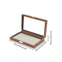 Wood-Grain 12-Slot Pen Organizer Walnut Pen Display Case Elegant Luxury for Collectors