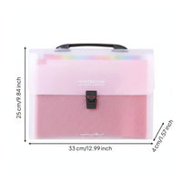 Rainbow Layered 13 Pocket File Organizer Large Capacity 13 Pocket File Holder Labeled Tabs Portable Filing Box Long-Lasting for Students