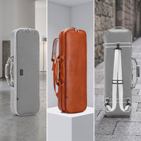 Hard Shell Violin Case with Shoulder Straps Textured Violin Case with Straps Lightweight Sturdy for Students, Lessons