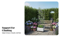 lattice Pattern Trellis with Pot Holder and rotating vane ornament detachablestanding Design Plant Support framework Detachable Gardening Equipment Toolcomplimentary Assembly for Gardeners, Homeowners, Balcony
