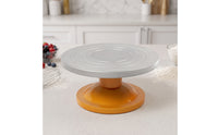 Pottery Turntable with Circular Grooves Guide Circles Rotating Work Surface Smooth Rotation Cake Decorating Turntable for Potters, Sculptors, Kitchen