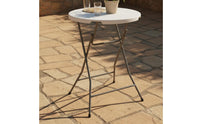 Foldable Design Round Plastic Folding Table Easy Storage Portable Small Round Table No Assembly Required Event Furniture Waterproof for Patio, Garden, Balcony, Parties
