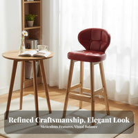 Modern Design Upholstered Bar Stool with supportrest Minimalist design Counter Chair Stable Base Seating Furniture Cushioned Seat for Restaurant Owners, Homeowners, Adults, Cafe, Kitchen, Dining Room