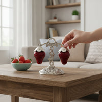 Strawberry Condiment Server Vintage-Style Tableware Ornate for Hosts