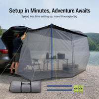 SUV Car Tail Tent with Mosquito Net, 270-Degree Surround, Sun and Rain Protection