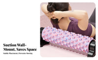 Suction Cup Foam Roller Grip Wall-Attached Configuration Mounted Spine Relief Tool Deep Tissue Massage Fitness Equipment for Athletes, Beginners