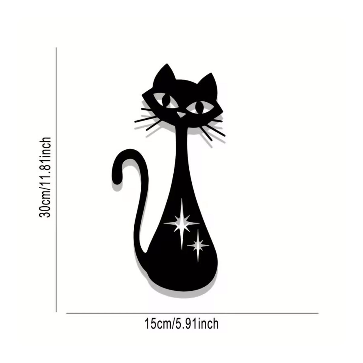 Cat-Shaped Metal Decor Wall Art Lightweight Feline Wall Decor Easy Installation for Living Room, Entryway, Hallway