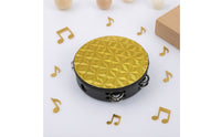 Tambourine Handheld Tambourine with Metal Jingling Discs Wooden Hand Drum for Kids, Young Children, Music Lessons, Classroom