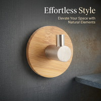 Bamboo Wall Hooks for Coats, Jackets, Hats, Scarves, Heavy Duty Wall Mounted Wood Hooks for Entryway Organization, Kitchen Utensil Hooks
