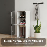 Space Saving Boot Storage Cabinet Large Capacity Modular Shoe Rack Sturdy Frame Stackable Shoe Box Easy Assembly for Home Organizers, Homeowners, Entryway, Hallway, Bedroom, Dorm Room