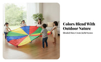 Lightweight Indoor and Outdoor Use Circular Play Parachute Multicolor Play Parachute for Movement Activities