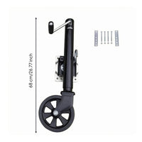 Side-Wind Crank Hauling Vehicle Trailer Support Wheel Wheel Metal Construction Caravan Trailer Support Wheel Wheel Steel Swivel Hauling Vehicle Support Stand Mounting Hardware