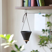 Plant Pots for Indoor Plants with a Hanging Basket Design, Triangle Cone Wall Planter for Home Office, Handmade Hanger with Drainage Hole, 1 Pack