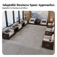 4 Pieces Modern Chinese Design Sofa and Armchair Group Minimalist Aesthetic Reception Seating Comfortable Office Furniture With Armrests for Business Owners, Corporate managerials, Clients, Conference Room, Bedroom