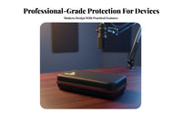 Portable Wireless Audio Transmitter Case Padded Interior Double Wireless Audio Transmitter Case Shockproof for Singers, DJs
