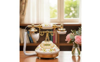 Antique Ceramic Telephone Collectible Retro Telephone High-Quality Vintage Phone Glossy for Home Office