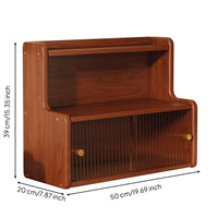 Stepped Cabinet with Sliding Doors L-Shaped Countertop Cabinet Translucent Furniture for Kitchen