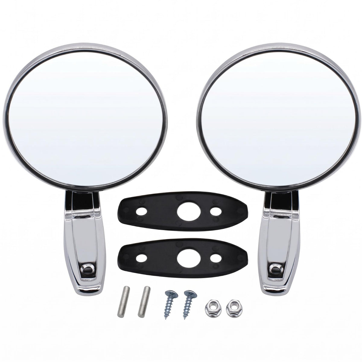 Polished Chrome Round Mirror Mounting Hardware Round Mirror Set