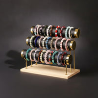 Bracelet Display Stand with Wooden Base Sturdy Bracelet Holder with Wooden Base Jewelry Organizer Stable for Vanity, Craft Fairs