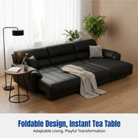 modernperiod Electric Sofa, Genuine Leather Recliner, Space-Saving, Multi-Functional Sofa Bed, Remote Control