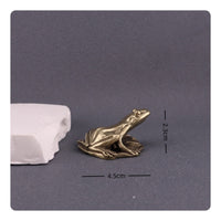 Good Luck Charm Brass Frog Figurine Handicraft Solid Brass Frog Statue Creative Design House Decoration for Office