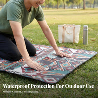 Waterproof Foldable Ground Cover Portable Convertible Tote Mat Moisture-Proof Picnic Blanket Easy to Carry for Families, Parents, Couples, Picnics, Beach, Camping, Travel